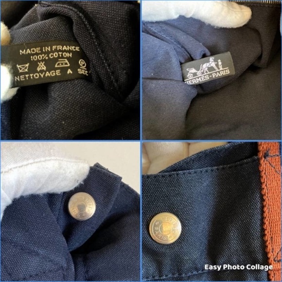 HERMES Distressed Navy Striped
Fourre Tout PM Tote Bag Set of 2 - Picture 14 of 16